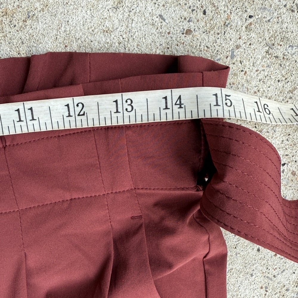 Athleta Skyline ll Paper Bag Waist Pants Cognac Brown Size 6 - Picture 12 of 16